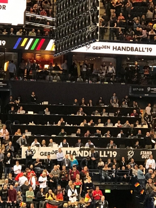 Medientribüne bei der Handball WM 2019