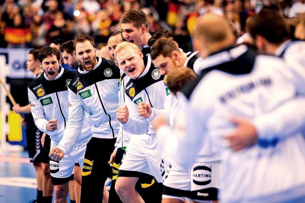 deutsche Handball Nationalmannschaft feuert sich an