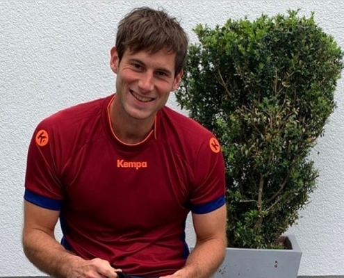 Uwe Gensheimer beim Training zu Hause