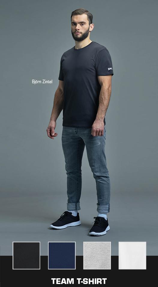 Björn Zintel trägt Kempa Status T-Shirt schwarz